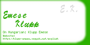 emese klupp business card